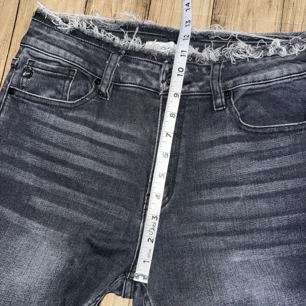 KanCan Maurices Skinny High Rise Black Jeans Raw Waist Hems Women's 28